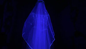 Bride in dark room