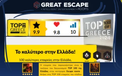 Η GREAT ESCAPE στις 100 κορυφαίες μικρομεσαίες επιχειρήσεις στην Ελλάδα για το 2024!